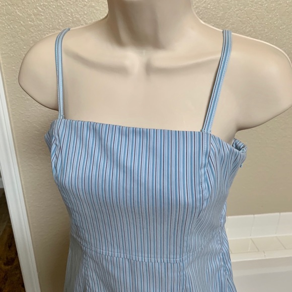 Express Stretch Pinstripe Strapless Midi Dress - Picture 4 of 13